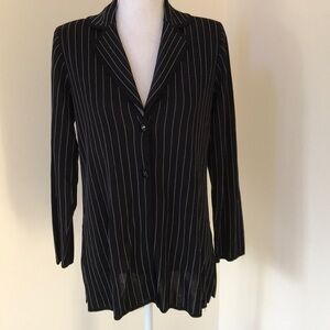 Misook medium black striped knit blazer